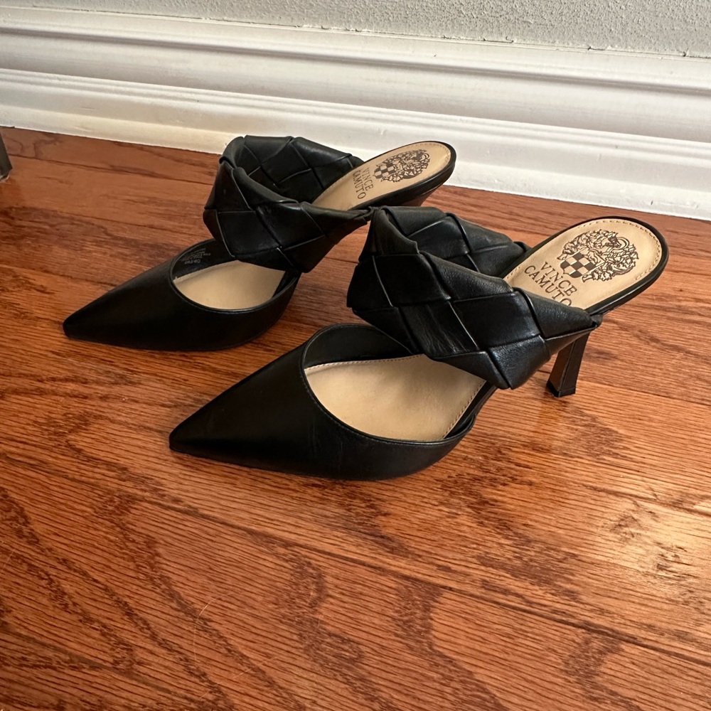 Vince Camuto Black Heeled Mules